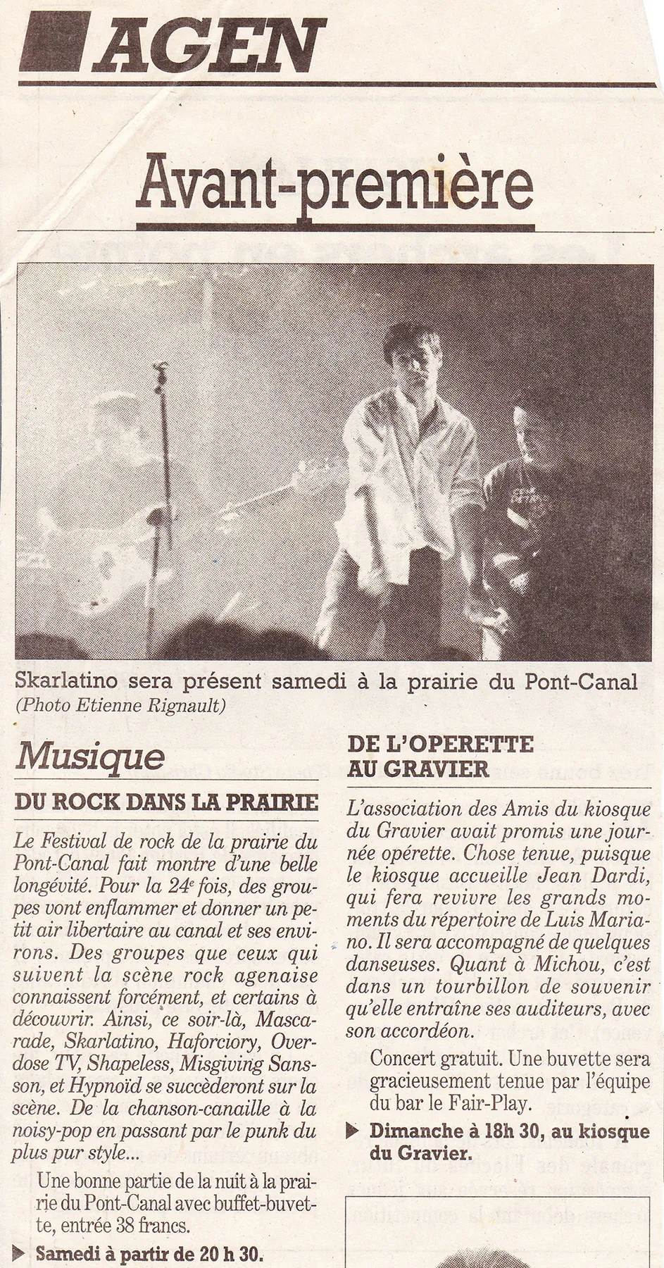 Archive presse ou affiche Skarlatino