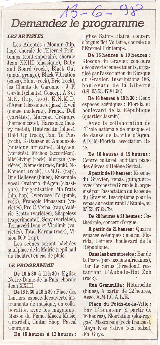 Archive presse ou affiche Skarlatino