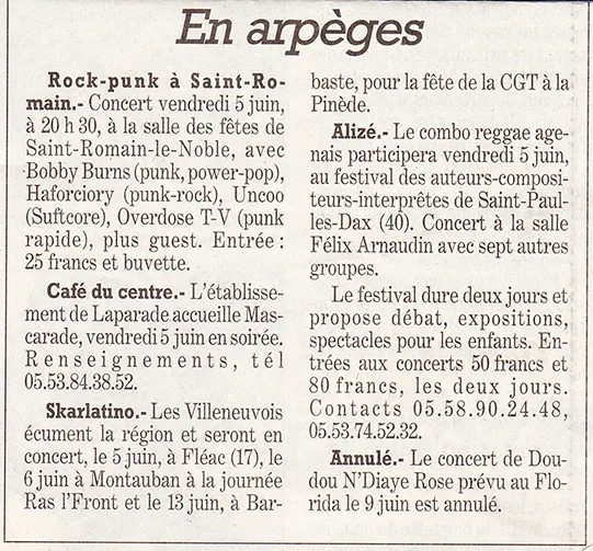 Article de presse sur Skarlatino